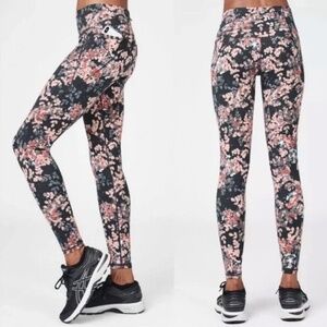 Sweaty Betty Workout 'The Power' 7/8 Leggings Floral Size Small Activewear Yoga